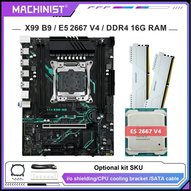 X99 B9 Motherboard Optional LGA 2011-3 Xeon E5 2667 V4 Processor CPU combo And 16GB DDR4 RAM kit USB3.0 RAM