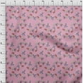 thumbnail image 3 of oneOone Cotton Poplin Light Pink Fabric Flower & Leaves Watercolor Sewing Craft Project Fabric Prints By Yard 42 Inche Wide, 3 of 4