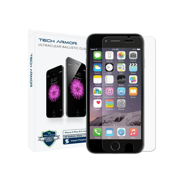 Tech Armor Ballistic Glass Screen Protector For Apple Iphone 6 Plus 7 Plus 8 Plus Clear 1 Pack Walmart Com Walmart Com