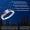 thumbnail image 2 of Gem Stone King 925 Silver and 10K Yellow Gold Moissanite Purple Amethyst and Lab Grown Diamond 3 Stone Engagement Ring for Women (0.46 Cttw, Gemstone Birthstone, Size 7), 2 of 6