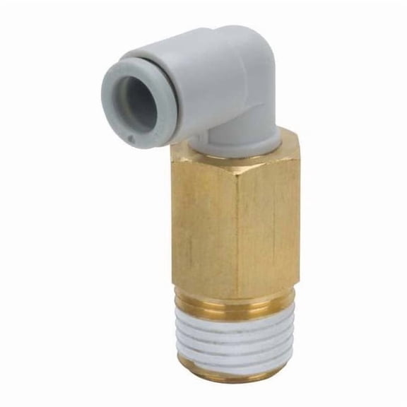 Push-Fit Elbow Fitting, Push-to-Connect x MBSPT, 12mm Tube OD, 1/4 in Pipe Size, Plastic