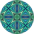 thumbnail image 1 of Ahgly Company Indoor Round Patterned Blue Jay Blue Area Rugs, 4' Round, 1 of 6