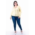 thumbnail image 2 of Sueter acanalado con botones Roman Fashion /Tallas Extras, 3157 (Amarillo) amarillo 36, 2 of 5
