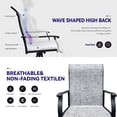 thumbnail image 6 of Patio Swivel Chairs Set of 2,Outdoor Dining Chairs with All Weather Breathable Textilene Fabric,Outdoor Swivel Chairs with High Back for Lawn Garden Backyard Deck,Black+ Gray, 6 of 7