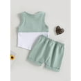 thumbnail image 4 of Coduop Baby Boys Shorts Set,Patchwork Tank Top with Elastic Waist Shorts Summer Outfit Set, 4 of 8