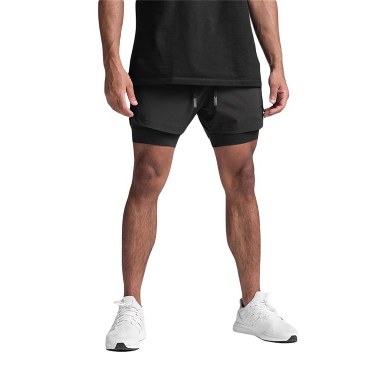 Multitrust Men's Fitness Basketball Shorts, Double Layer