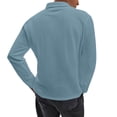 thumbnail image 3 of Long Sleeve Golf Shirt Men Mens Knit Shirts Notch Neck Breathable Soft Casual Lightweight Solid Color Tops, 3 of 4