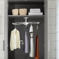 thumbnail image 5 of 360° Rotating Round Closet Rod, Silvery White Clothes Hanger Rack Space Saving Round Metal Hanger Storage Organizer for Wardrobes/Cloakroom/Laundry Room, 5 of 24