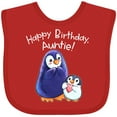 thumbnail image 3 of Inktastic Happy Birthday, Auntie- Cute Penguins Boys or Girls Baby Bib, 3 of 4