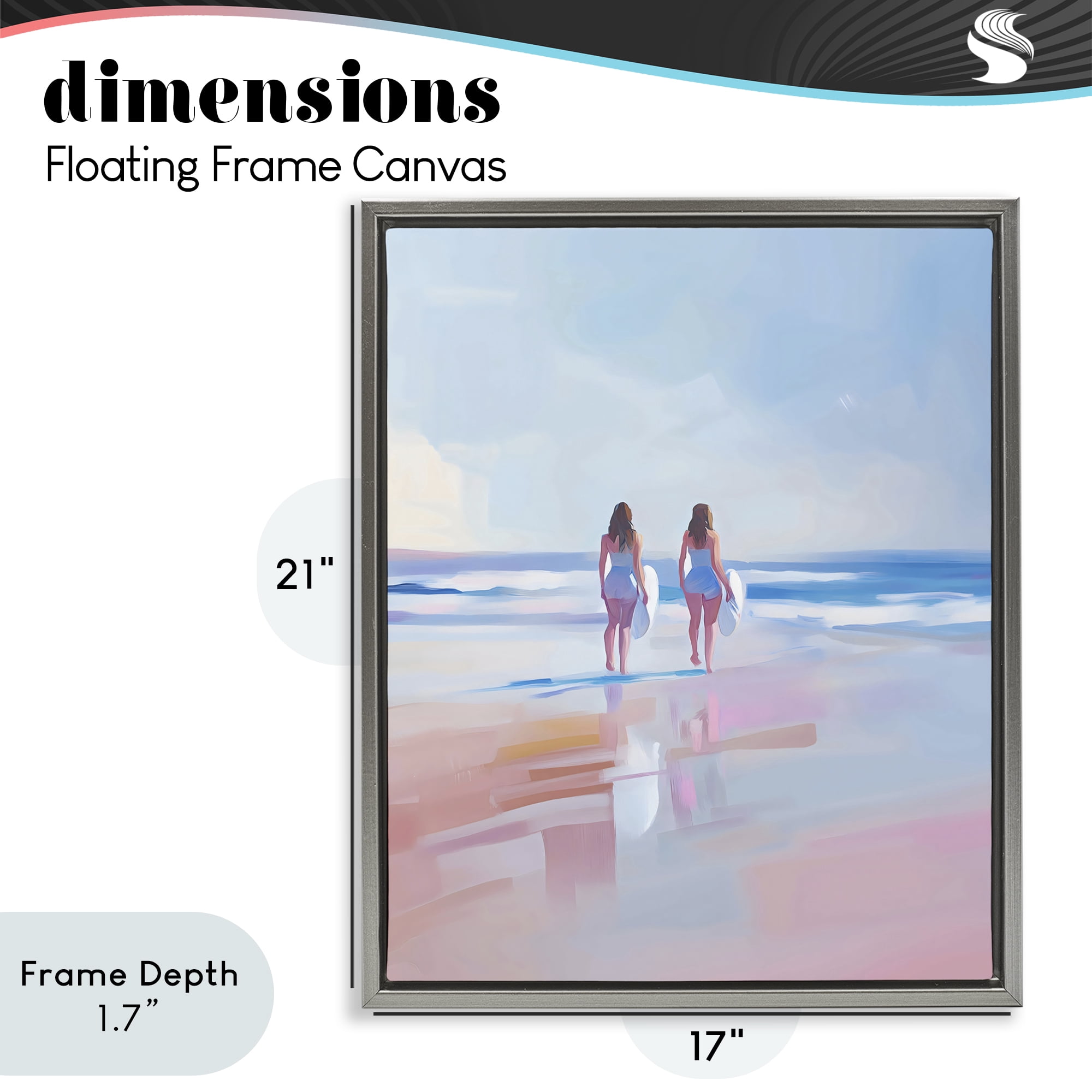 Stupell Industries Heading To Surf at Dawn Gray Framed Floater Canvas Wall Art, design by The Prints Vibe