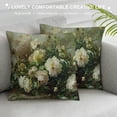 thumbnail image 3 of JEUXUS Short Plush Pillowcase for Car Couch Bedroom White Flower Framed, Vintage Floral White, 3 of 5
