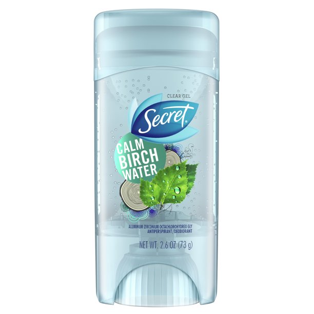 Secret Clear Gel Antiperspirant Deodorant, Calm Birch Water, 2.6 oz