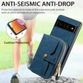 thumbnail image 4 of TECH CIRCLE Wallet Case for Google Pixel 9 Pro XL, PU Leather Flip Folio Adjustable Detachable Crossbody Zipper Purse Case with Card Holder Kickstand for Google Pixel 9 Pro XL 6.8" 2024,Blue, 4 of 10