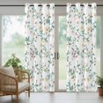 thumbnail image 5 of Outdoor Curtains for Patio Waterproof, Spring Flowers Outdoor Privacy Panels Grommet, Yellow Pink Floral Leaves Country Farm Plants Blackout Outside Curtains for Porch/Cabana 54"x84", 2 Panels, 5 of 8
