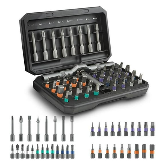 42 in 1 Magnetic Screwdriver Set with Ratchet Handle Portable Repair Tool Kit for Home BYO Projects - Multiple Bit Types Storage Case(A)