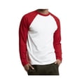 thumbnail image 2 of Top Pro Men's Long Sleeve Colorblocked Baseball Tee Red White L, 2 of 2