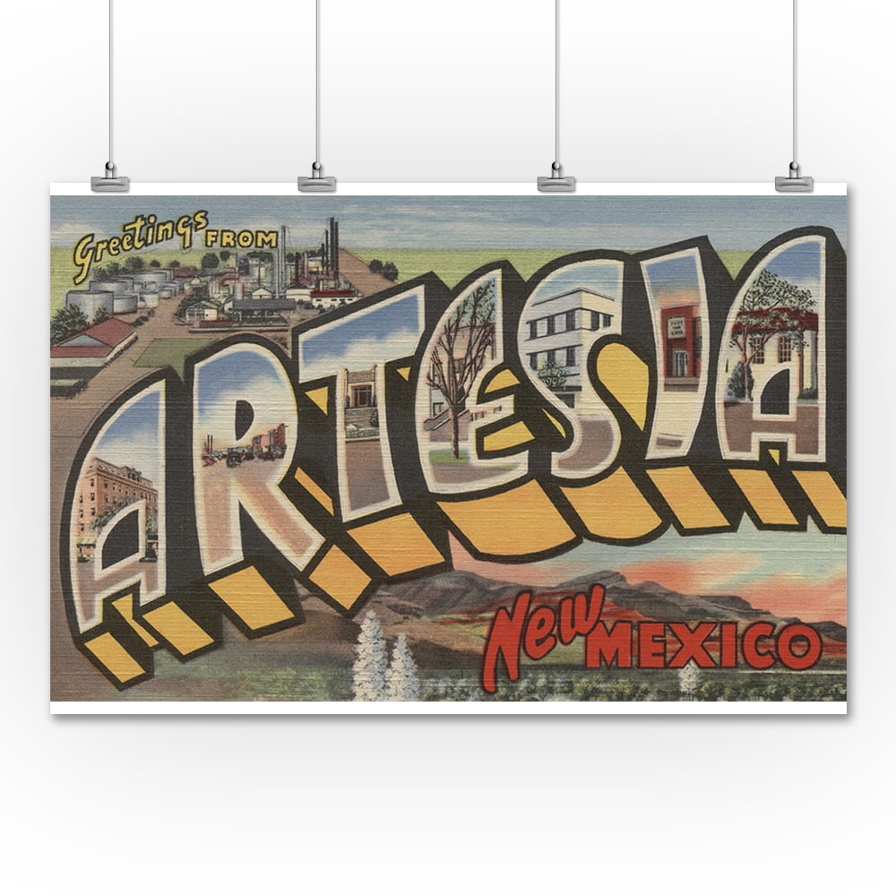 Artesia, New Mexico Large Letter Scenes (36x54 Giclee Gallery Print