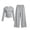 Gray, variant on hotojiny Girls 2 Piece Outfit Long Sleeve Front Ruched Slim Fit Top Elastic Waist Wide Leg Pants Set Kids Fall Casual Clothes(White,14-15 Years)