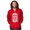 thumbnail image 4 of Funny Zombies Like Me For My Brains Men's Big & Tall Graphic Zip Up Hoodie Brisco Brands 4X, 4 of 5