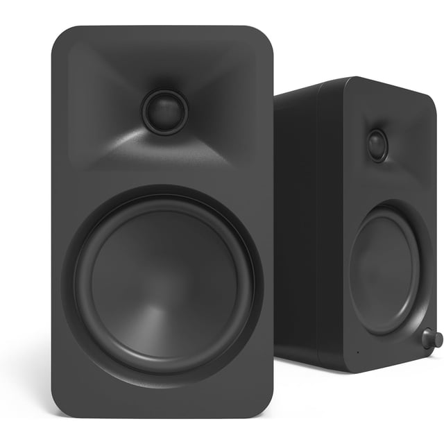 Kanto ORA4MB Haut-Parleurs de Référence Alimentés 140W avec Bluetooth 5.0 et Entrée USB-C / Caisson de Basses 4” avec Extension de Basses Profondes / Bi-Amplifié / Croisement Automatique 80 Hz / Son de Qualité Référence / Paire / Noir