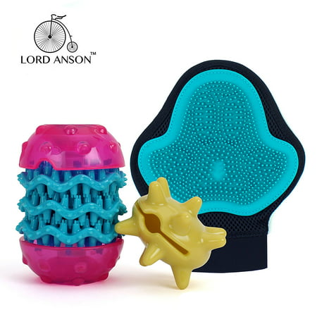 Lord Anson Mega Variety Pack - Interactive Dog Puzzle and Grooming Kit - Treat Dispensing Dog Toy - Best Dog Toy for Fetch and Treat