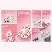 GravaStar Mercury M1 Pro Sakura Pink Wireless Gaming Mouse – 26,000 DPI PAW3395DM • Magnesium Alloy • Tri-Mode (Wired/2.4GHz/Bluetooth) • 4K Polling-Sakura Pink