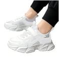 thumbnail image 6 of Gvdentm Boys Wide Sneakers Toddler/Little Kid Boys Girls Lightweight Breathable Sneakers Strap Athletic Tennis Shoes for Running Walking(White,4), 6 of 7