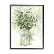 Stupell Industries Varied Herbal Botanical Arrangement Painting Black Framed Art Print Wall Art, Design by Carol Robinson