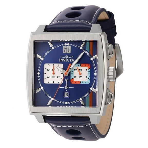 Invicta S1 Rally Chronograph GMT Leather Strap Multicolor Dial Quartz 44299 100M Mens Watch