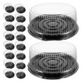 thumbnail image 4 of ColoMX 20 cajas de plástico transparentes con tapa para tartas de 20 cm, redondas y herméticas, para postres, tartas de queso y mousse., 4 of 8