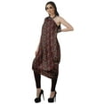 thumbnail image 4 of Moomaya Women's Printed One-Shoulder Cowl Kurti Sleeveless Dress Boho Party Designer Clothing, 4 of 7