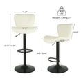 thumbnail image 5 of Hawsaiy Modern Bar Stools Set of 1, Adjustable Faux Leather Upholstered Swivel Bar Stools, Counter Height Bar Chairs with Back for Kitchen Island, White, 5 of 10