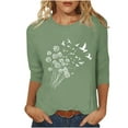 thumbnail image 2 of Vekome Mothers Days 3/4 Sleeve T Shirts for Women Plus Size Pullover Tops Loose Crewneck Holiday Tee Shirts Heart Holiday Blouses, 2 of 6