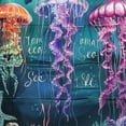 thumbnail image 6 of Orinice Jellyfish Marine Life Round Table Cover Stain Resistant Washable Indoor Outdoor Tablecloth Kitchen Dining Wedding Parties 100% Polyester Fiber 54-58, 6 of 8