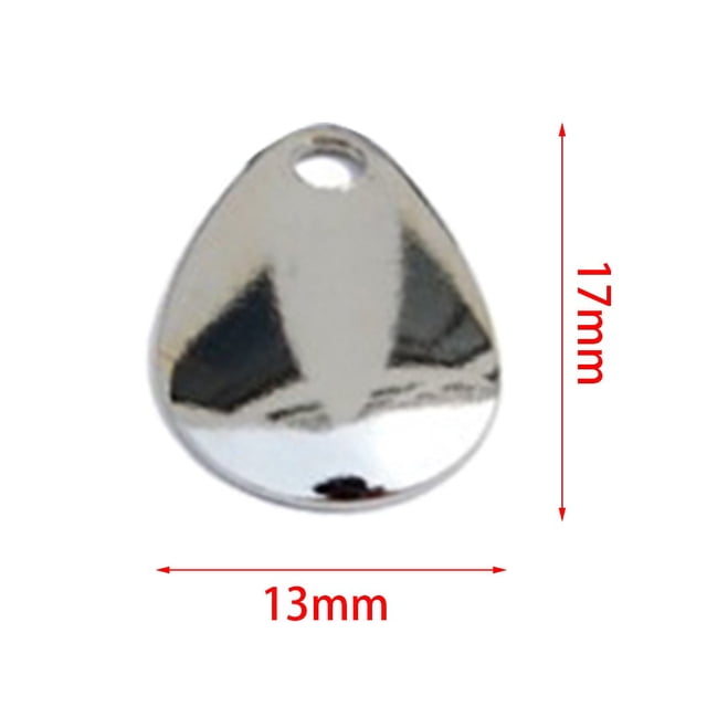 50Pcs Smooth Sequins Fishing Attractor Spinner Metal Spoon Vib Lure Blades Sliver