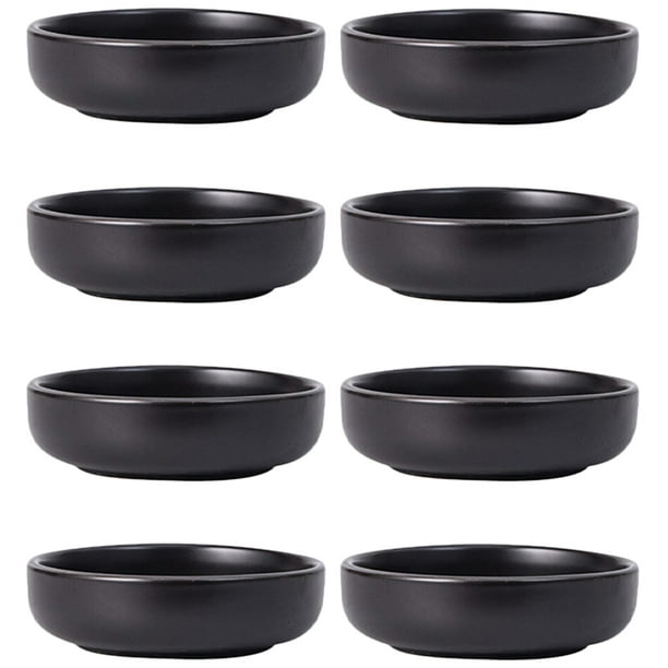 ColoMX 8 piezas pequeños tazones de inmersión de cerámica platos de salsa de soja platos sazonantes platos de salsa pequeños