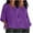 Purple, variant on Timegard Womens Tops 2pc Plus Size 3/4 Sleeve Drop Shoulder Loose Casual Lightweight Side Split Blouse