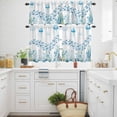 thumbnail image 3 of Jellyfish Kitchen Curtains Valances and Tiers Set of 3 Watercolor Ocean Blue Jellyfish Fish Seaweed Tier Curtains and Valance with Rod Pocket for Small Windows, 27.5"x24", 3 of 9