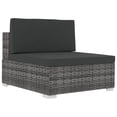 thumbnail image 5 of vidaXL 4 Piece Garden Sofa Set with Cushions Poly Rattan Gray, 5 of 5