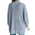 thumbnail image 4 of Maoww Cardigan Ouvert devant en Polyester pour Femmes, Manches 3/4, Décontracté, Printemps Automne, Bleu, TTG, 4 of 6