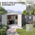 thumbnail image 5 of Vyrox 10x8 FT Metal Outdoor Storage Shed, Steel Garden Tool Shed, All-Weather with Lockable Doors & Sloping Roof for Bike, Trash Can, Lawn Mowers, Backyard, Gray, 5 of 7