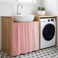 thumbnail image 5 of Pink Ombre Cabinet Curtains 35" W x 35" L, Pastel Pink Wood Grain Stripes Rustic Country Romantic Under-Desk Privacy Dust Proof Drape Dishwasher Curtain Sink Skirt for Kitchen Closet Bathroom Laundry, 5 of 9