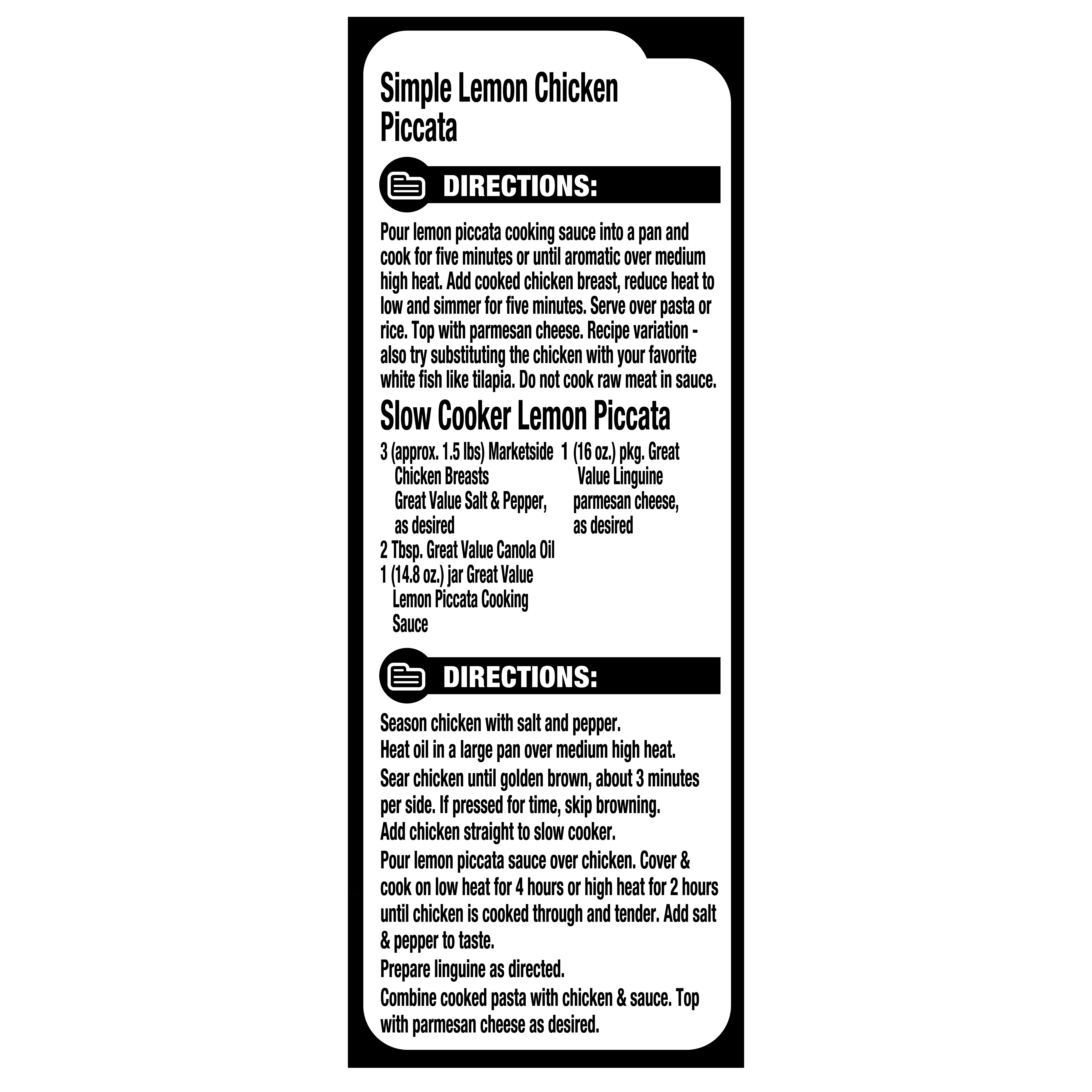 Great Value Lemon Piccata Cooking Sauce, 14.8 oz