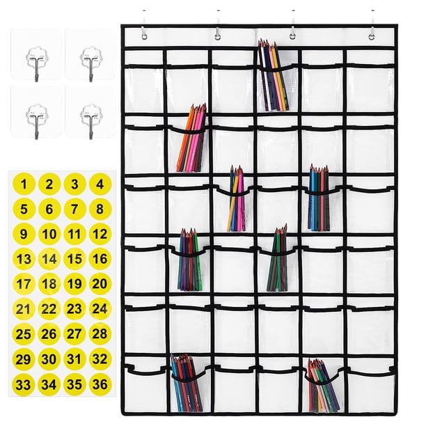 ColoMX Gráfico de bolsillo de clase sobre el organizador de la puerta Organizador colgante con bolsillos Pocket Polsyer Organizer de bolsillo
