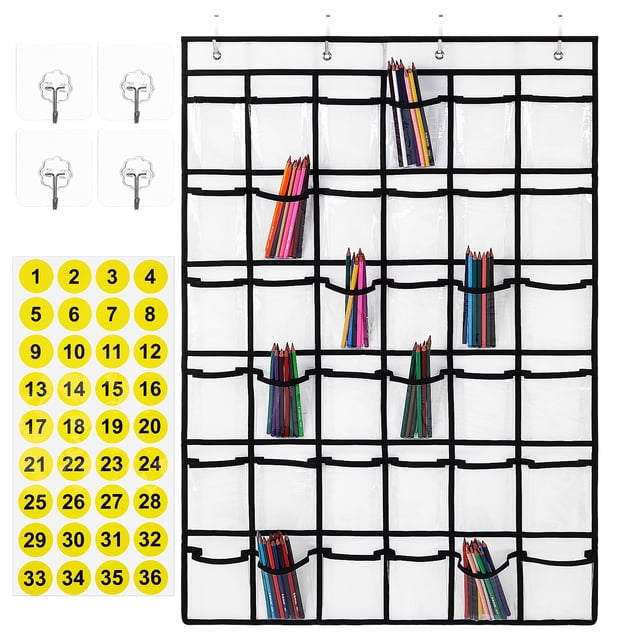 ColoMX Gráfico de bolsillo de clase sobre el organizador de la puerta Organizador colgante con bolsillos Pocket Polsyer Organizer de bolsillo