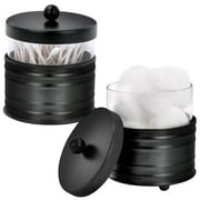 Autumn Alley Glass and Black Metal Apothecary Jars with Ball Handles– Farmhouse Q-Tip and Cotton Ball Storage