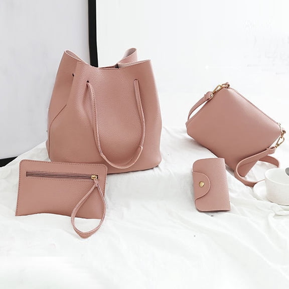 ShunXiQin 4Pcs/set Women Handbag PU Leather High Capacity Shoulder Bags Purse Satchel Crossbody Bags