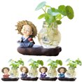 thumbnail image 2 of Glass Vase Creative Lovely Monk Multi-purpose Plant Terrarium Desktop Ornament, 2 of 6