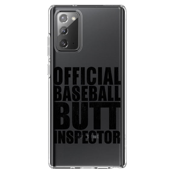 DistinctInk Clear Shockproof Hybrid Case for Galaxy Note 20 ULTRA (6.9" Screen) - TPU Bumper Acrylic Back Tempered Glass Screen Protector - Official Baseball Butt Inspector