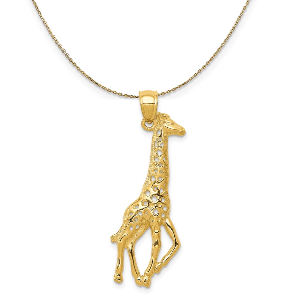 14k Yellow Gold 2D Polished Giraffe 